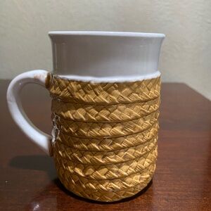 Vintage, Rare, Holt Howard, Ceramic Mug with a Faux Wicker Design